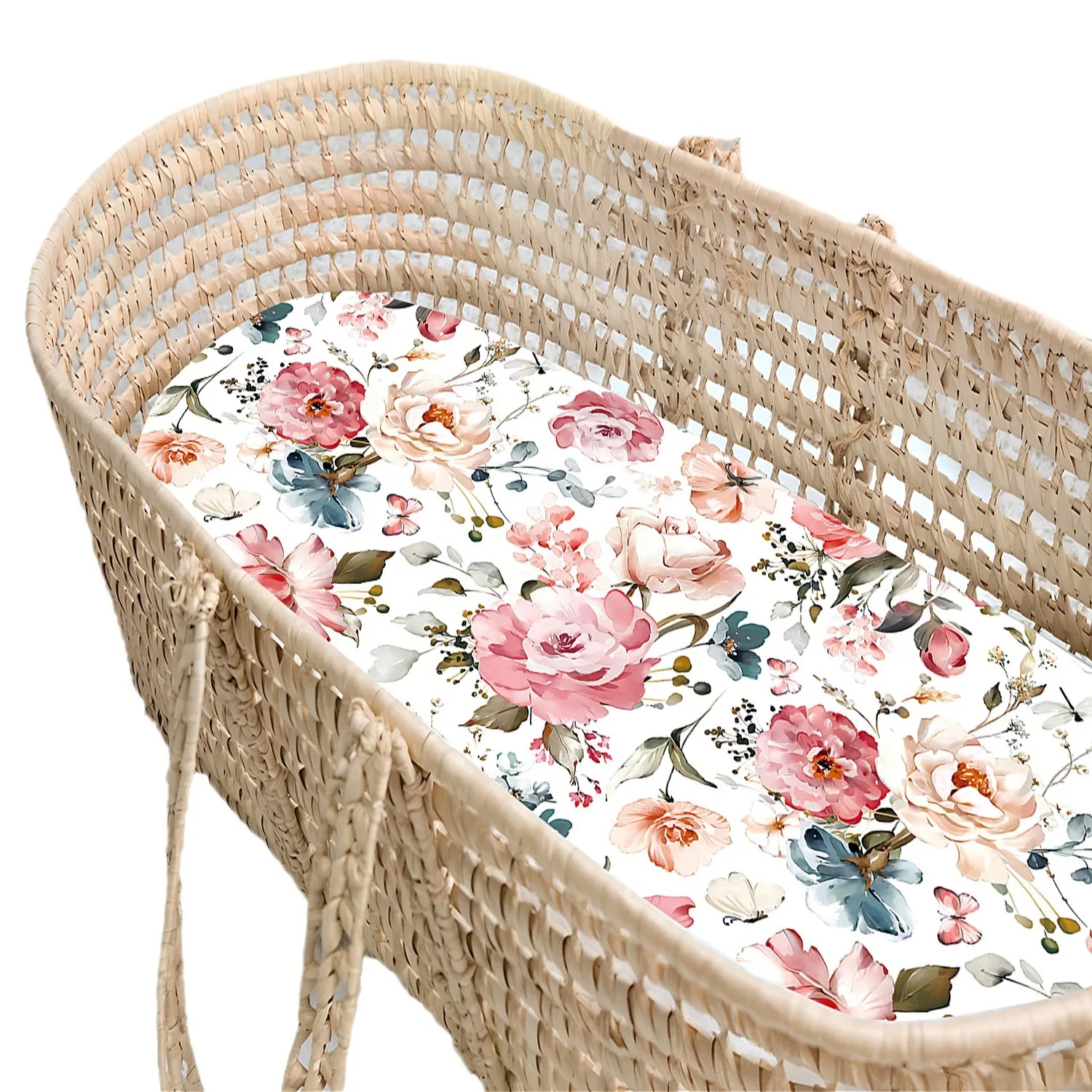 Soft Breathable Muslin Cotton Baby Crib Sheet Fitted Newborn Bed Sheet Hypoallergenic Nursery Cradle Sheet for Infants Universal