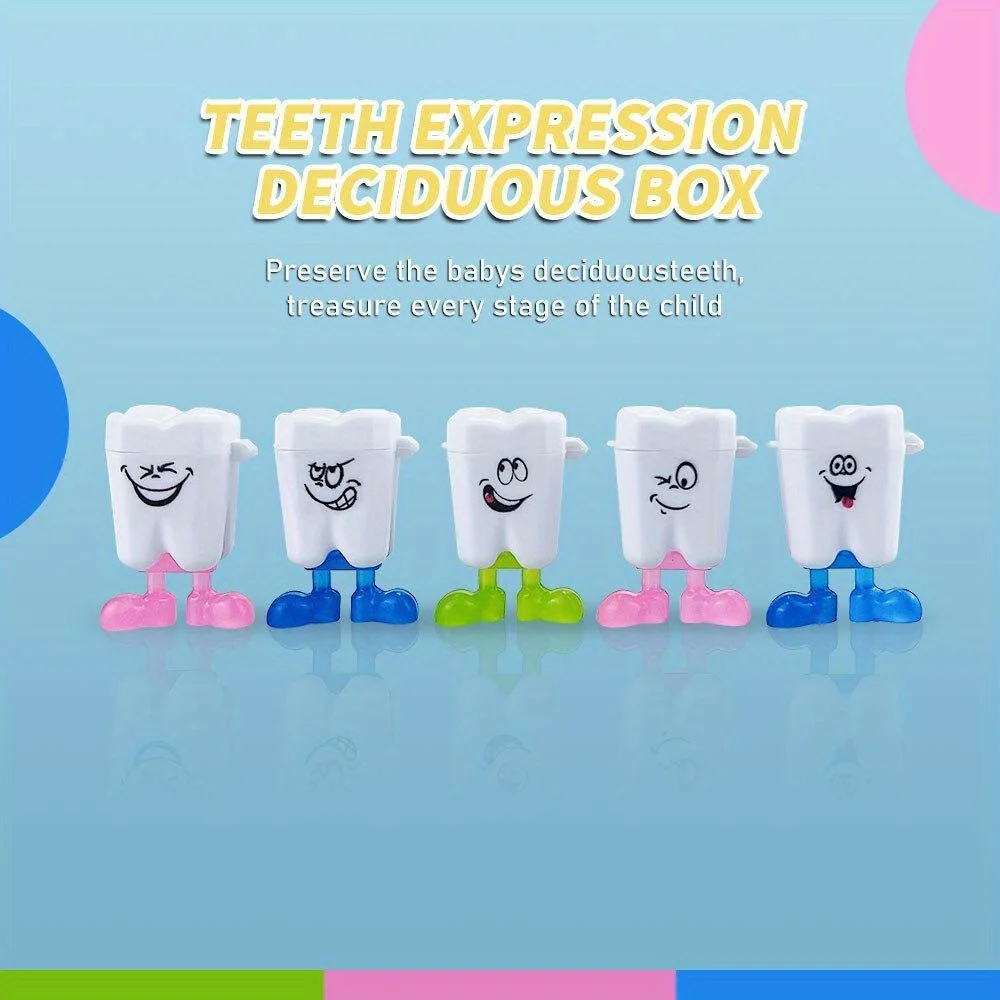 10PCS Tooth Box Cute Cartoon Teeth Organizer Plastic Milk Teeth Storage Box Save Souvenir Case First Tooth Gifts