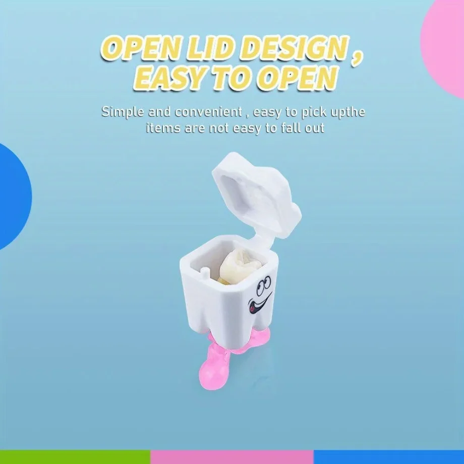 10PCS Tooth Box Cute Cartoon Teeth Organizer Plastic Milk Teeth Storage Box Save Souvenir Case First Tooth Gifts