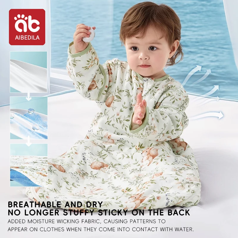 AIBEDILA Baby Sleeping Bag for Babies New Born Baby Items Newborn Detachable Silk Leg Wraps Spring Summer Bags Children Kids