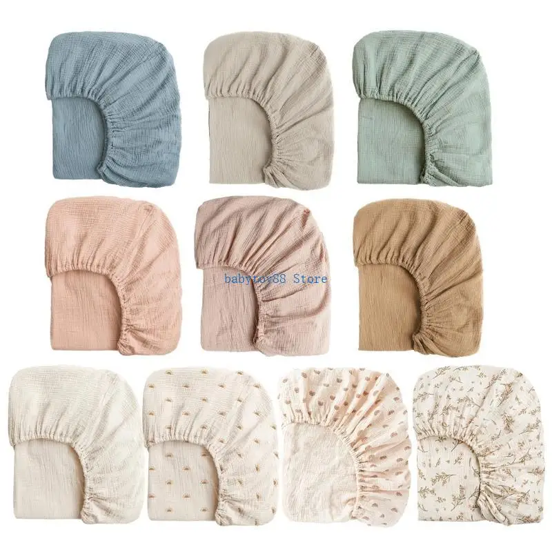 Y4UD Comfortable Baby Fitted Sheet for Bassinet, Soft & Breathable Cotton Crib Mattress Sleeve Protector with Gentle Touches