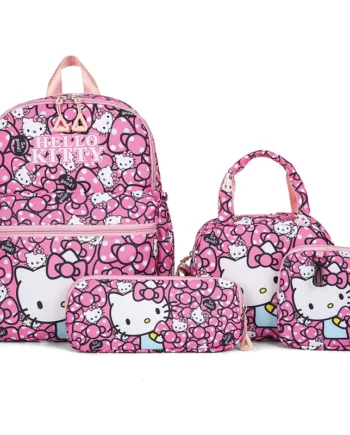 Hello Kittys 4pcs Backpack Set, Pencil Case, Shoulder Bag, Wallet Set, Kuromsi School Bag, Melody Casual Outdoor Daypack