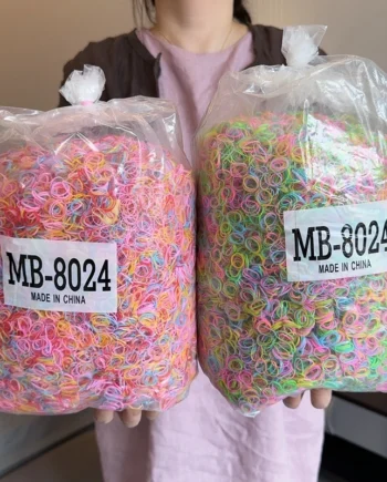 500Pcs/bag Girls Colourful Disposable Rubber Band Hair Ties Headband Children Ponytail Holder Bands Kids Hair Accessories