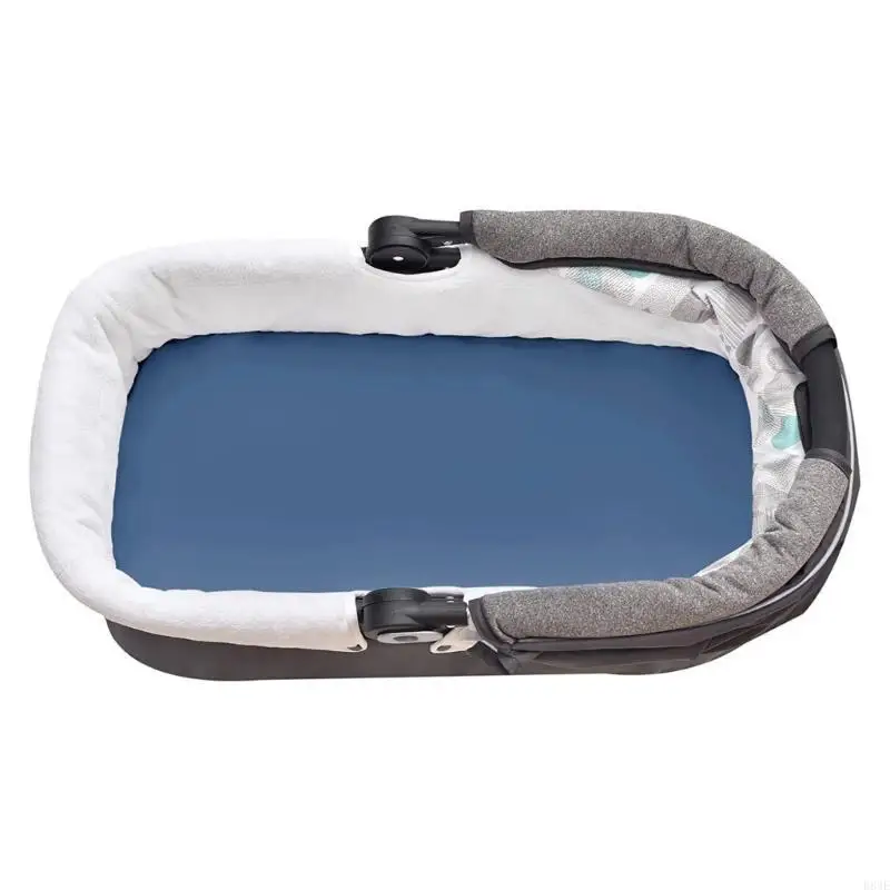 2-Pieces Breathable Baby Bassinet Sheets Removable Fitted Bassinet Sheet Changing Mat Cover for Newborn Infant Crib