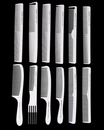 1PC Professional Hair Comb White Carbon Fiber Hairdressig Cutting Comb Anti Static Haircut Coloring Tools Barber Styling Tool