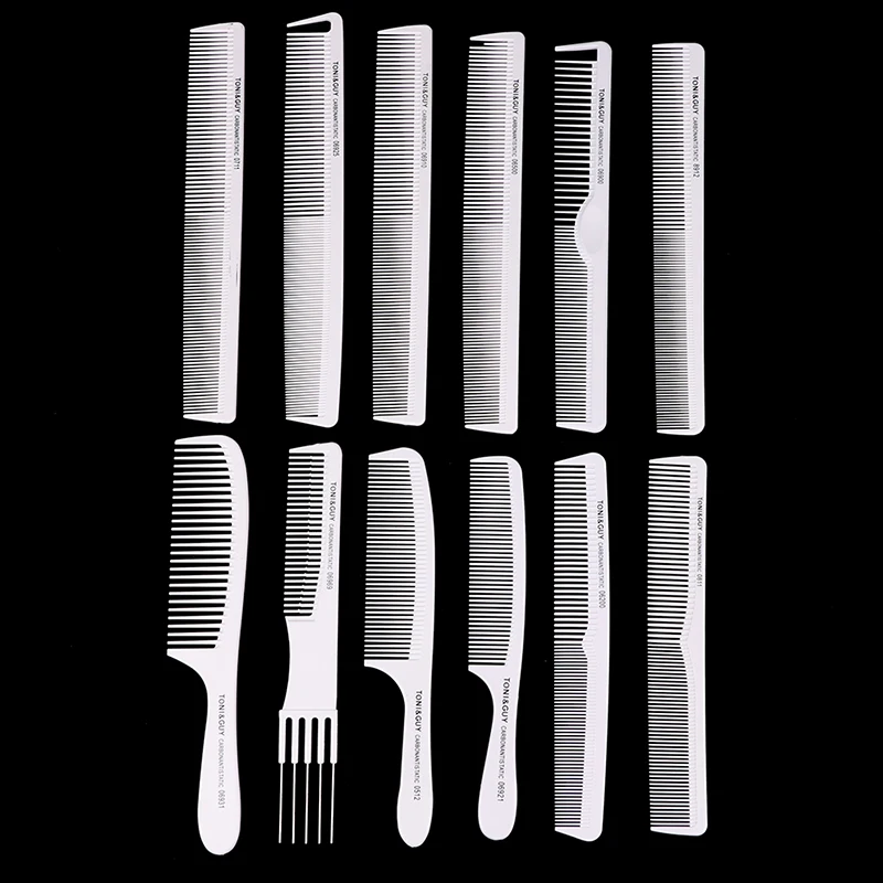1PC Professional Hair Comb White Carbon Fiber Hairdressig Cutting Comb Anti Static Haircut Coloring Tools Barber Styling Tool