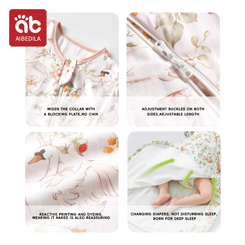 AIBEDILA Baby Sleeping Bag for Babies New Born Baby Items Newborn Detachable Silk Leg Wraps Spring Summer Bags Children Kids