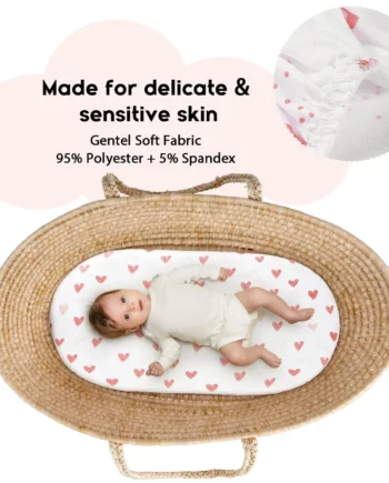 1pcs Breathable Soft Baby Bassinet Sheet Fitted Crib Mattress Cover for Newborn Infant Changing Pad Cover Nursery Cradle Sheet