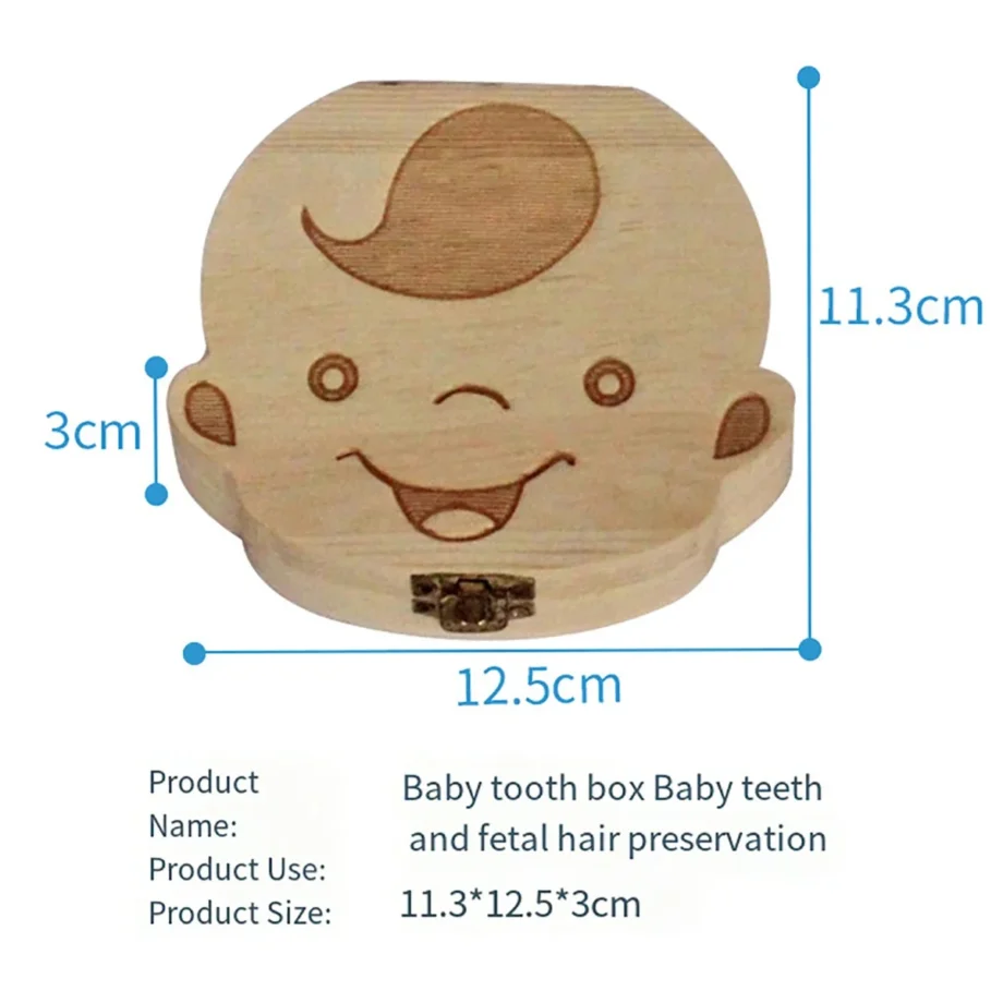 Wooden baby tooth box Fetal hair baby tooth storage box Baby souvenir collection fetal hair tooth box teeth box tooth fairy box