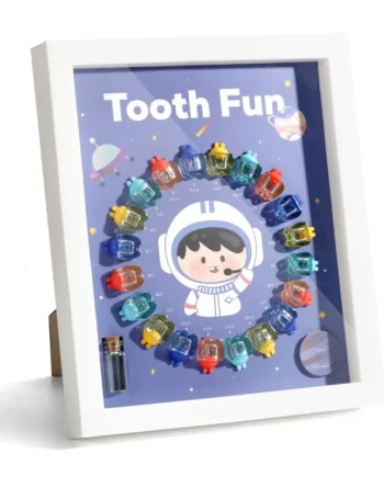 Cartoon Wooden Photo Frame Baby Tooth Box Organizer Kids Milk Teeth Storage Box Collect Case Souvenir Baby Accessorie