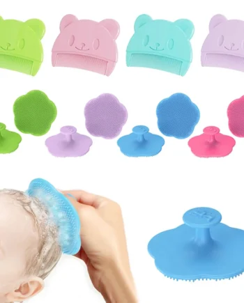 2pcs Set Infant Silicon Head Massager Fetal Head Fat Comb Toddler Bathing Soft Comb Newborn Hair Cleaning Baby Care Accessories