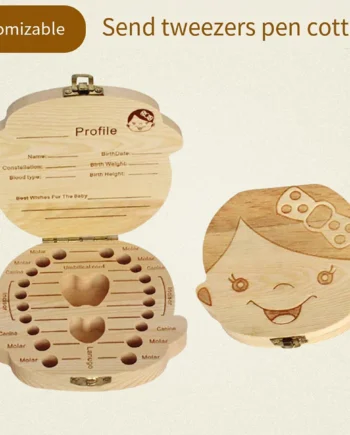 Wooden baby tooth box Fetal hair baby tooth storage box Baby souvenir collection fetal hair tooth box teeth box tooth fairy box