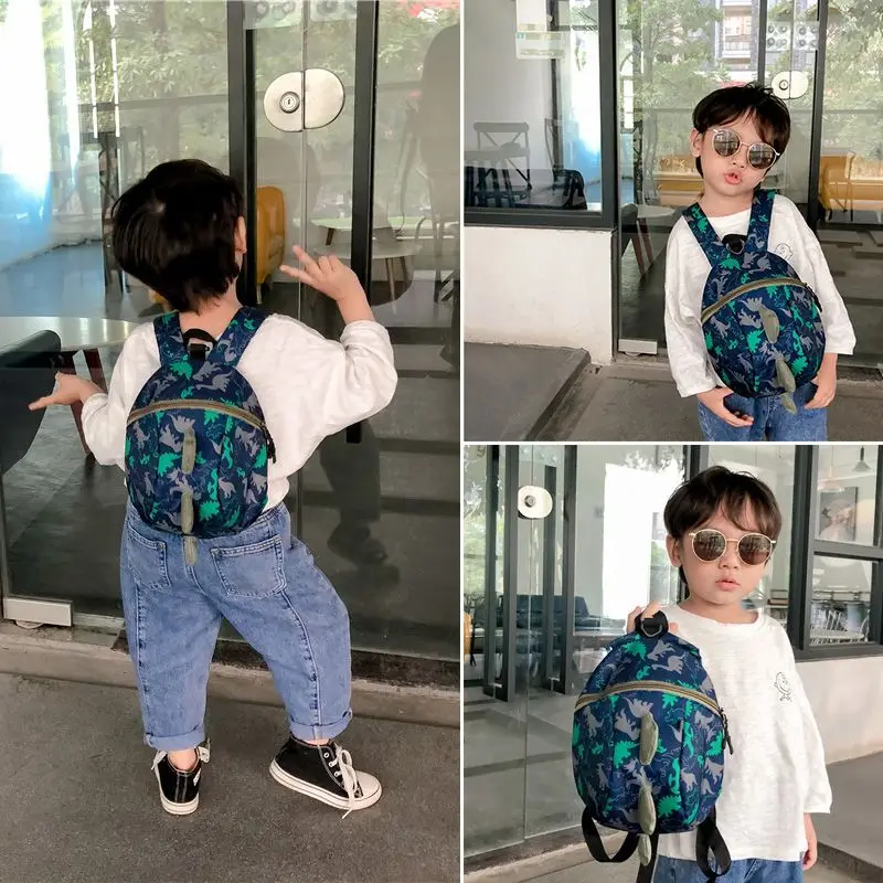 Boys and Girls Children's Backpack Nursery School Bag with Cartoon Dinosaur Backpack for Toddlers Children's Dual-Shoulder Bag
