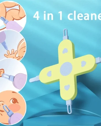 4-in-1 Baby Care Gadget Baby Dig Booger Clip Ear Wax Removal Tool Baby Ears&Nose&Navel Cleaning Tool Nasal Care Supplies