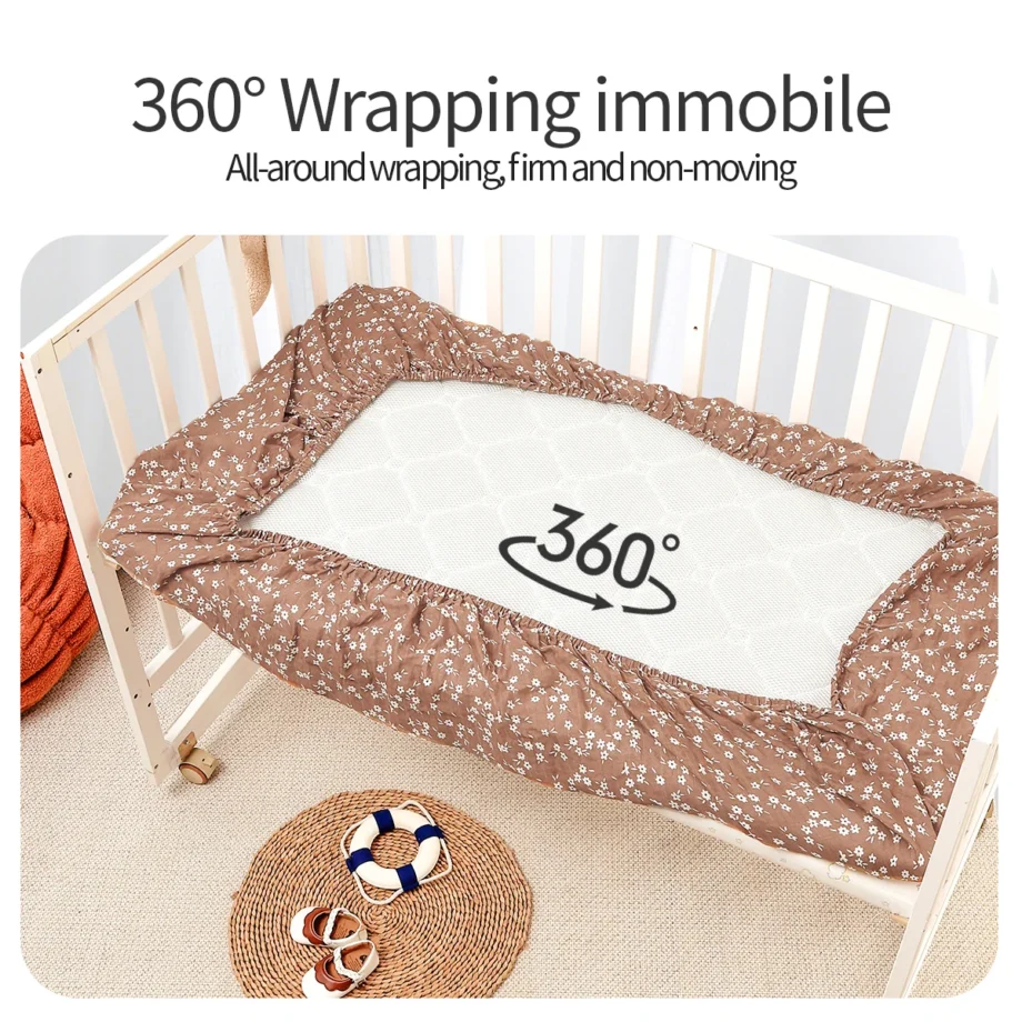 Kangobaby #My Soft Life# New Design 70% Bamboo 30% Cotton Baby Bed Sheet Newborn Crib Bedsheet Size 130x70x20cm