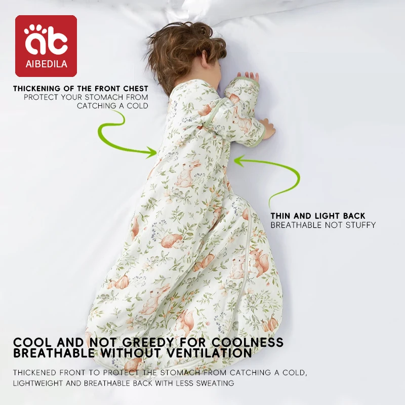 AIBEDILA Baby Sleeping Bag for Babies New Born Baby Items Newborn Detachable Silk Leg Wraps Spring Summer Bags Children Kids