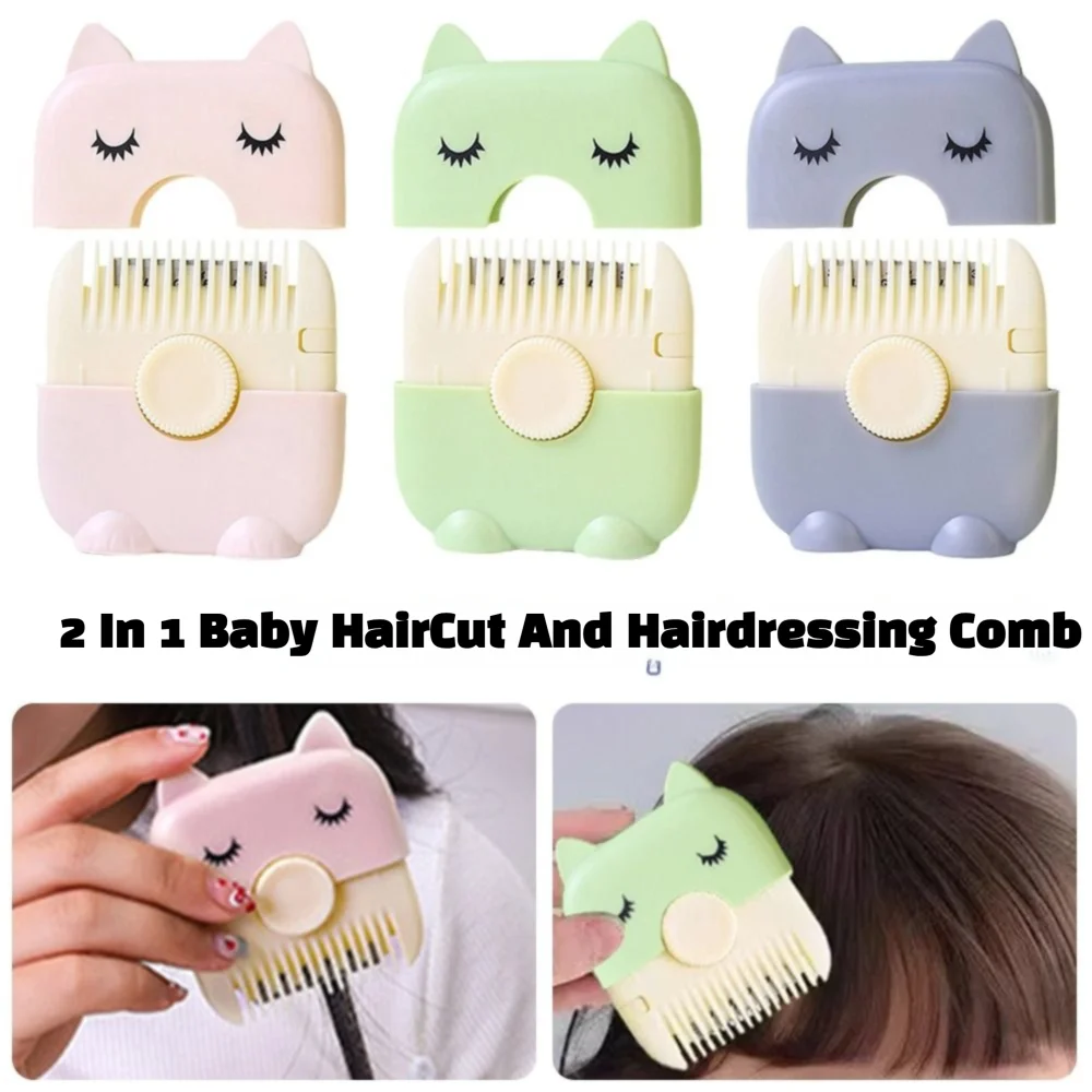 2 In 1 Baby HairCut And Hairdressing Comb Trim Bangs And Broken Hair Bangs Trimmer Manual Portable Children's Hair Clipper