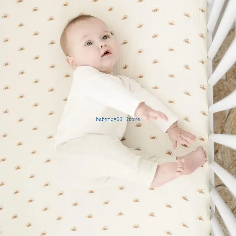 Y4UD Comfortable Baby Fitted Sheet for Bassinet, Soft & Breathable Cotton Crib Mattress Sleeve Protector with Gentle Touches