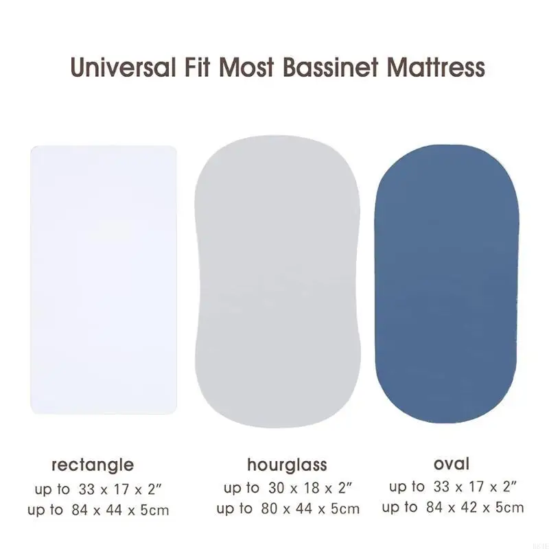 2-Pieces Breathable Baby Bassinet Sheets Removable Fitted Bassinet Sheet Changing Mat Cover for Newborn Infant Crib