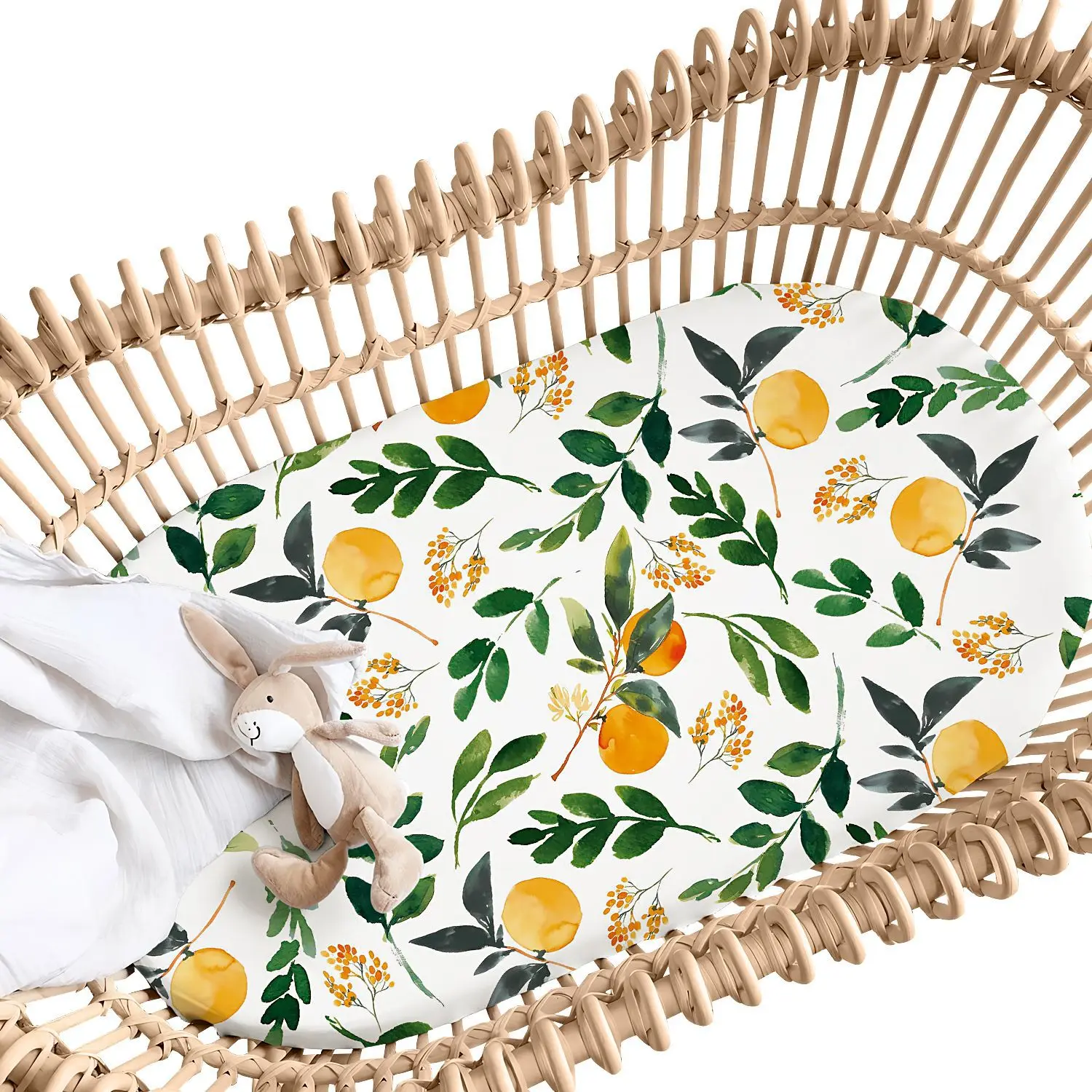 Soft Breathable Muslin Cotton Baby Crib Sheet Fitted Newborn Bed Sheet Hypoallergenic Nursery Cradle Sheet for Infants Universal
