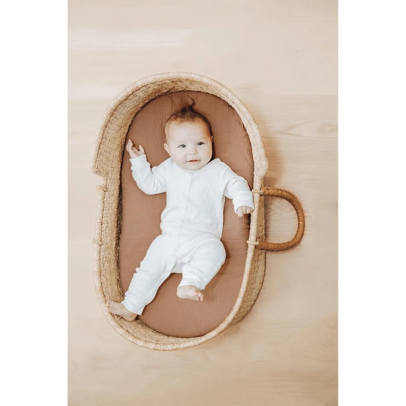 Fitted Bassinet Sheet Printed Fitted Sheet for Cradles Basket Pad Fitted Sheets