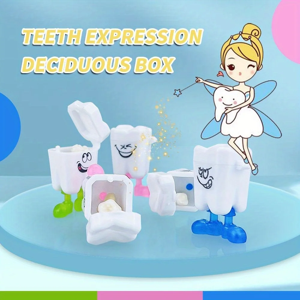 10PCS Tooth Box Cute Cartoon Teeth Organizer Plastic Milk Teeth Storage Box Save Souvenir Case First Tooth Gifts