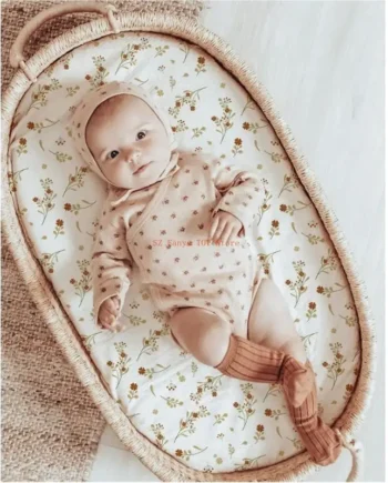 96GC Solid/Printed Breathable Crib Fitted Sheets Cradles Mattress Cover Baby Bed Case