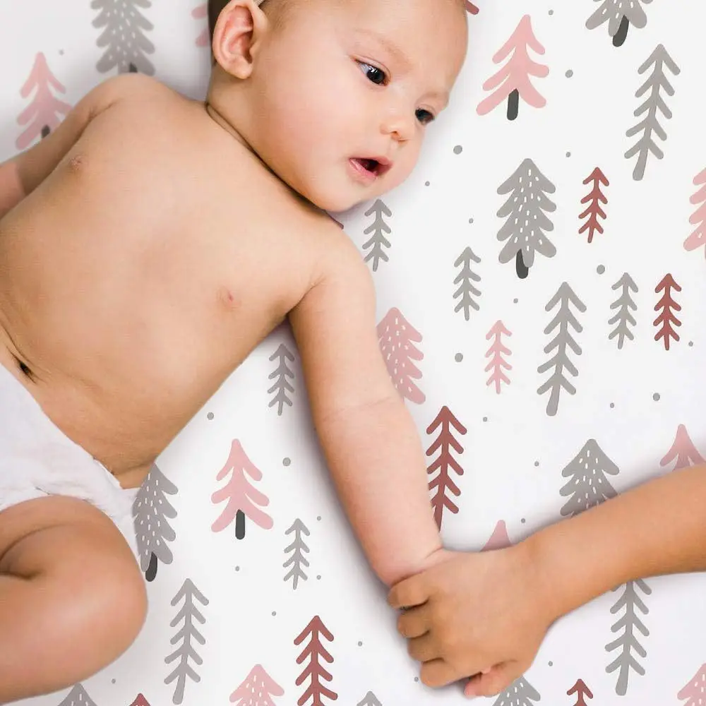 Soft Breathable Muslin Cotton Baby Crib Sheet Fitted Newborn Bed Sheet Hypoallergenic Nursery Cradle Sheet for Infants Universal