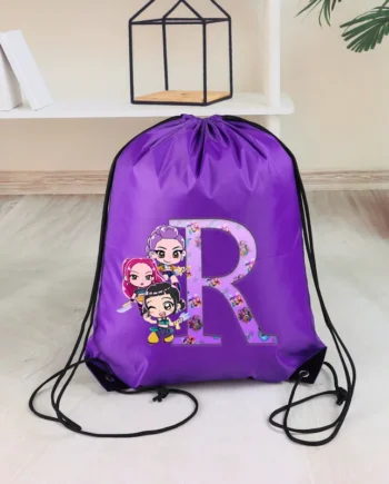 KPop Demon Hunters Drawstring Backpack Portable Foldable Storage Bag Reusable Sack Yoga Sport Organizer Travel Sundries Pouch