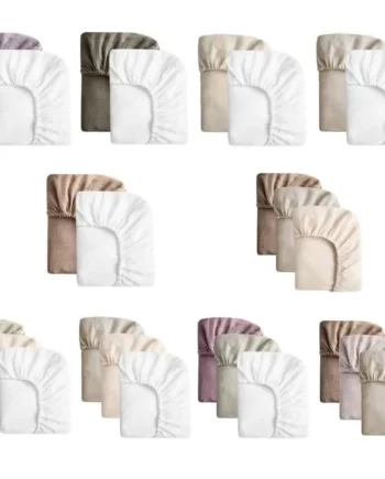 D0AF 2pcs/3pcs Cotton Crib Sheet for Baby Newborns Bed Fitted Sheet Soft and Breathable Fabric Bed Cover Easy Care
