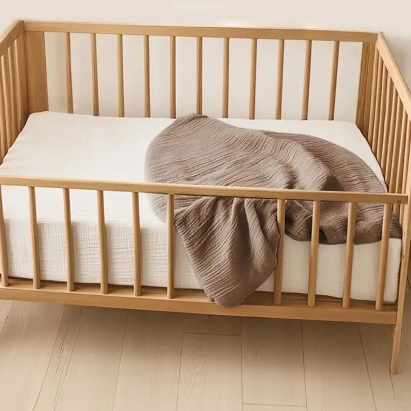 D0AF 2pcs/3pcs Cotton Crib Sheet for Baby Newborns Bed Fitted Sheet Soft and Breathable Fabric Bed Cover Easy Care
