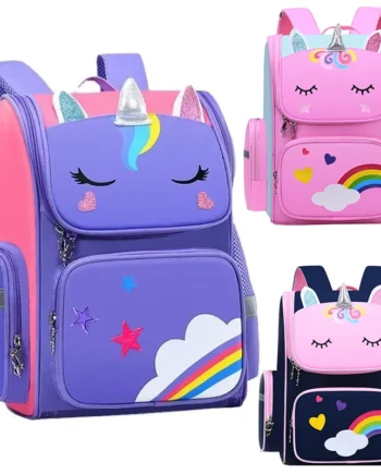 Kid Backpack for Girl Unicorn Children Bookbag Rainbow Eyes School Bag Teen Girl Backpack for Traveling Waterproof Mochilas