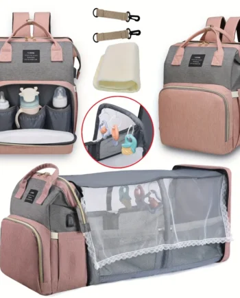 Mommy Bag Lightweight Portable Folding Crib Bed Large-capacity Travel Maternity Bags Baby Backpack Female Mommy Outting Bag