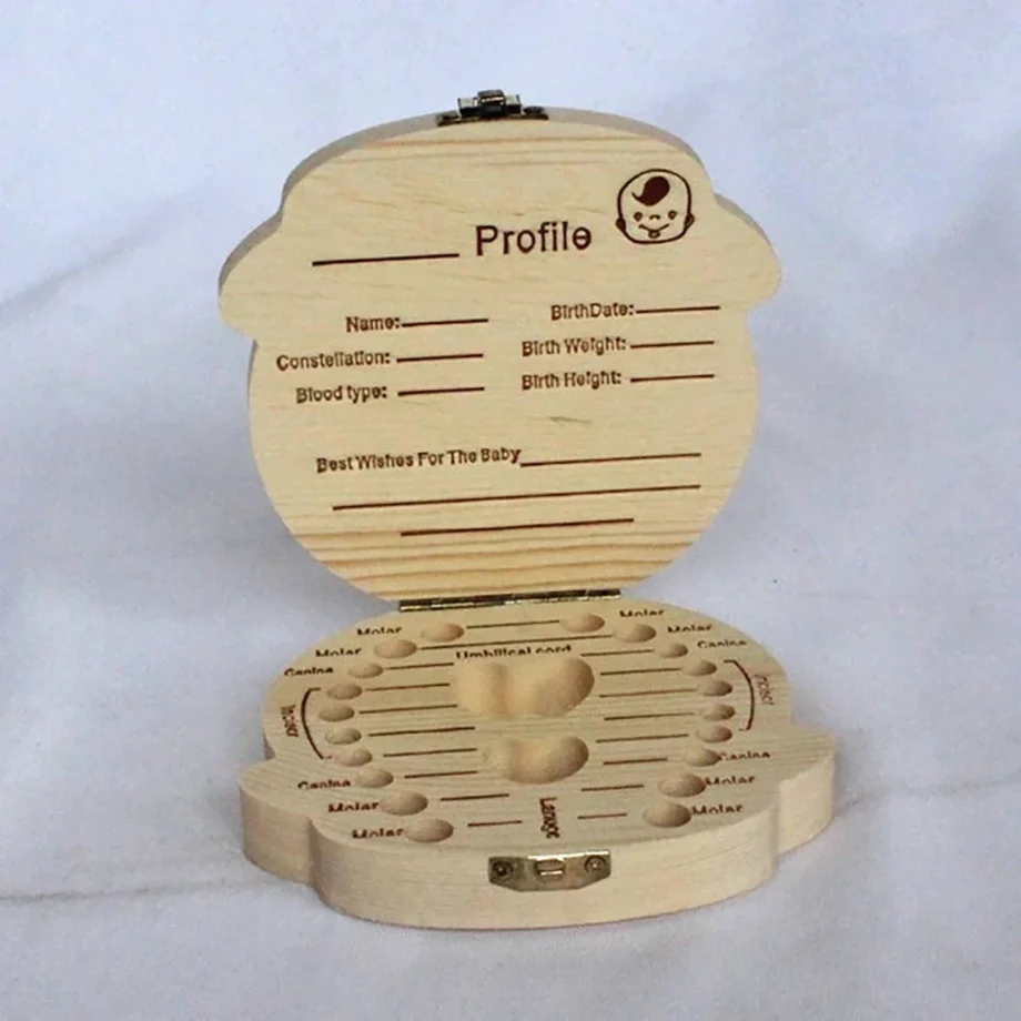 Wooden baby tooth box Fetal hair baby tooth storage box Baby souvenir collection fetal hair tooth box teeth box tooth fairy box