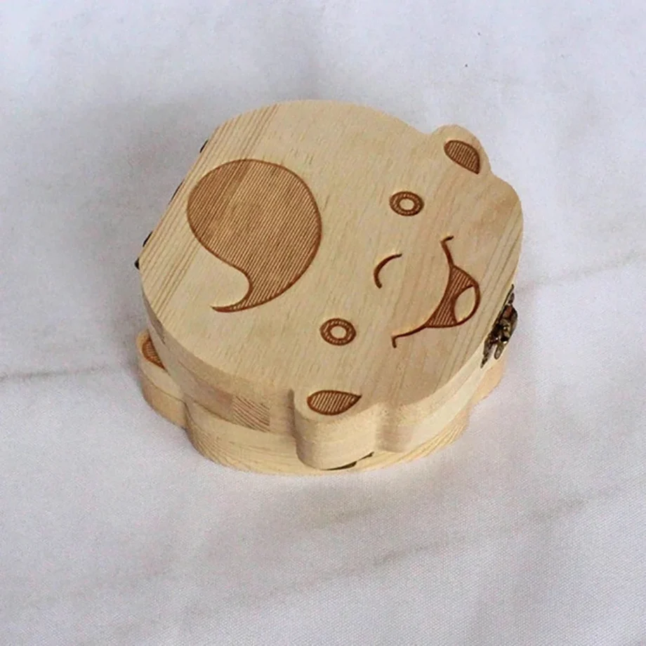 Wooden baby tooth box Fetal hair baby tooth storage box Baby souvenir collection fetal hair tooth box teeth box tooth fairy box