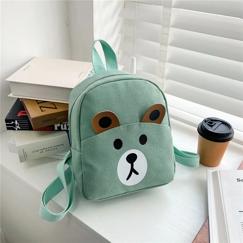 Cartoon Kindergarten Mini Canvas School Bag New Bear Backpacks For Boys And Girls Anime Kawaii Children's Backpacks