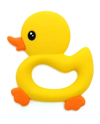 2025 Baby duck shape Teether cartoon swimming duck Silicone Teether Baby Toy Teething Accessories