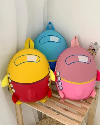 Kindergarten Cartoon Color School Bag Fashionable Eggshell Shape Backpack Lightweight And Large-Capacity Children's Backpack