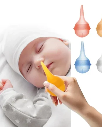 Reusable Clear Silicone Baby Ear Syringe & Nasal Aspirator Newborn Manual Sucks Snot and Mucus Nasal Bulb Ear Syringe Cleanable