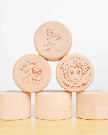 Personalized Baby Tooth Keepsake Box Wooden Tooth Fairy Box First Teeth Fairy Holder Storage for Boys and Girls Christening Gift