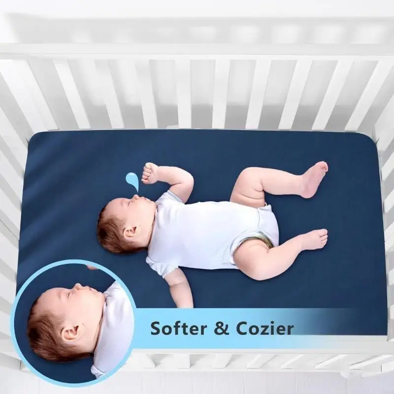 Baby Fitted Bassinet Sheet for Pack N Play Crib Newborns Changing Pad Cover Comfortable Fitted Sheets Mattress Cover
