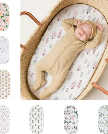 Soft Breathable Muslin Cotton Baby Crib Sheet Fitted Newborn Bed Sheet Hypoallergenic Nursery Cradle Sheet for Infants Universal
