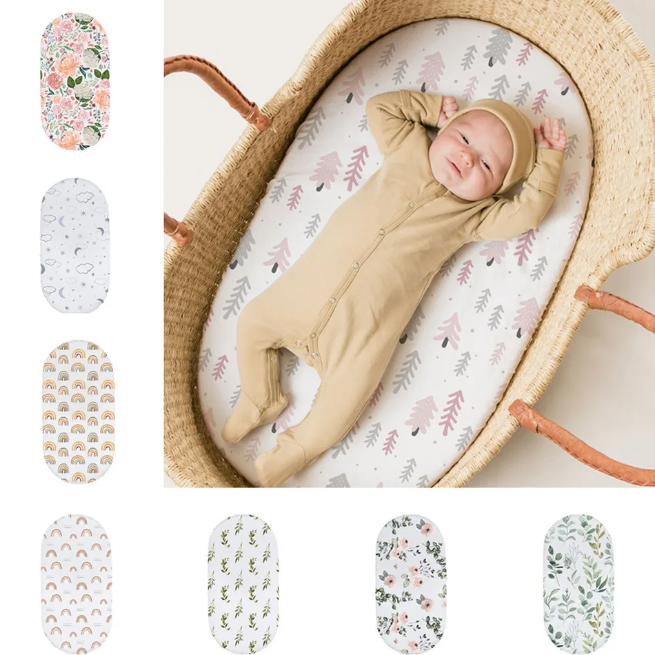 Soft Breathable Muslin Cotton Baby Crib Sheet Fitted Newborn Bed Sheet Hypoallergenic Nursery Cradle Sheet for Infants Universal