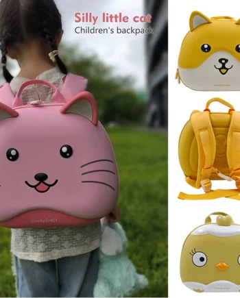 Kids Cartoon Cat Dog Chicken Backpack Animals Crossbody Bag Toddler Zipped School Bags Casual Shoulder Bag