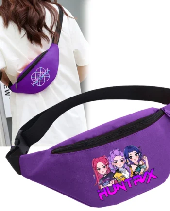 KPop Demon Hunters Girl Waist Bag Movie Anime Kids Fanny Packs Cartoon Cute Crossbody Chest Packs Lightweight Child Belt Bum Bag