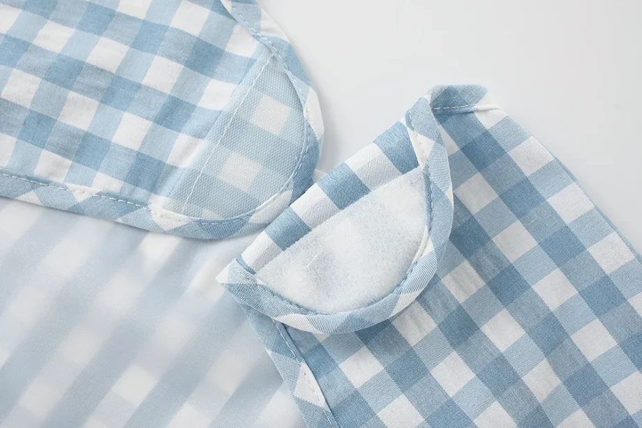 Summer baby Food Overalls Waterproof clothes bibs for boys girls Children's clothing No-Wash Apron cotton plaid sleeveless bibs