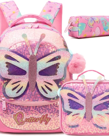 Fashionable and Cute new Children's Backpack with Large Capacity and Lightweight with Lunch bag Pencil case Suitable for School