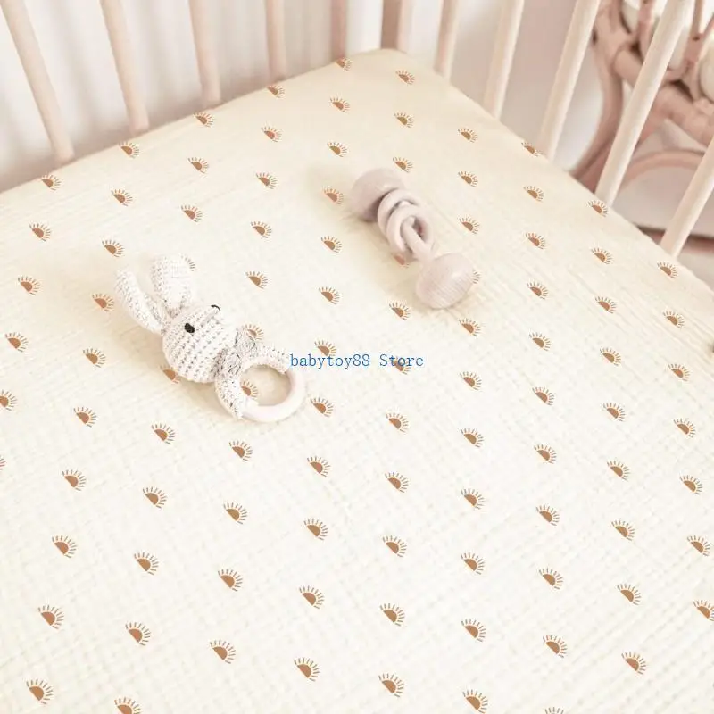 Y4UD Comfortable Baby Fitted Sheet for Bassinet, Soft & Breathable Cotton Crib Mattress Sleeve Protector with Gentle Touches