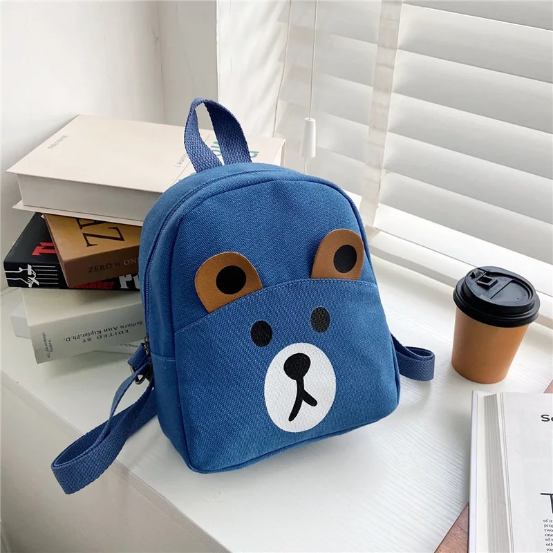 Cartoon Kindergarten Mini Canvas School Bag New Bear Backpacks For Boys And Girls Anime Kawaii Children's Backpacks