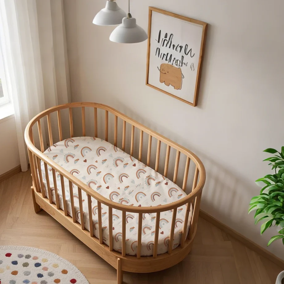 Kangobaby #My Soft Life# New Design 70% Bamboo 30% Cotton Baby Bed Sheet Newborn Crib Bedsheet Size 130x70x20cm